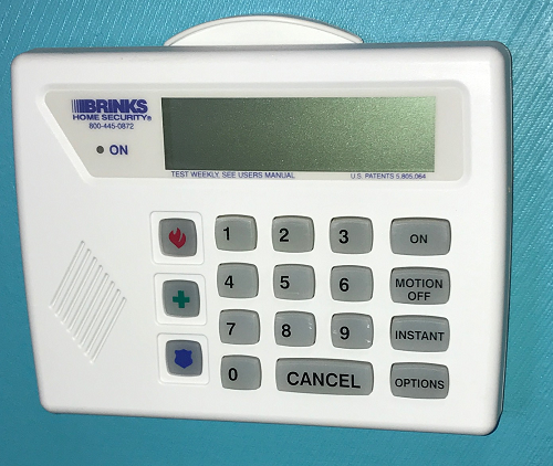 Brinks Home Security Keypad