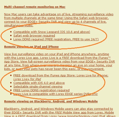 DVR Specifications