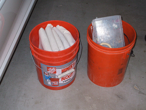 5-Gallon Tool Buckets for Extra Tools and Drop Cloths