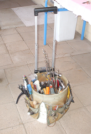 Bucket Boss Tool Organizer and Wheeled Cart Attachment