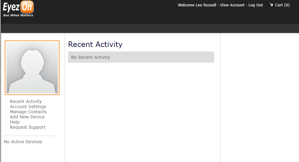 Recent Activity Screen