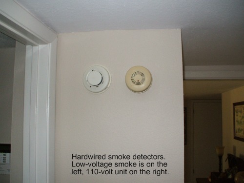 Hardwired smoke detectors. Low-voltage and 110-volt units