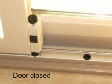 Foot bolt with door closed