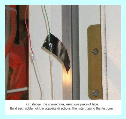 Taping first alarm wire