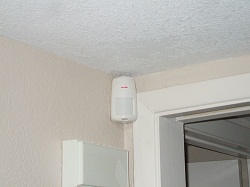 PIR sensor mounted in corner
