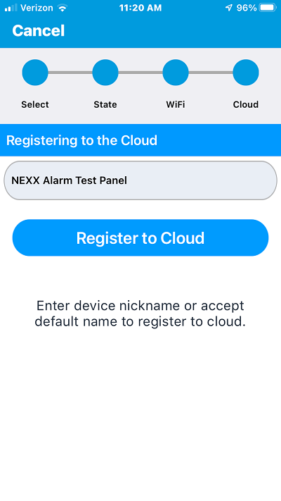 Register Nexx Device to the Cloud