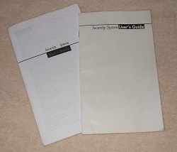 Burglar alarm manuals for Radionics D6112 and D2212 systems