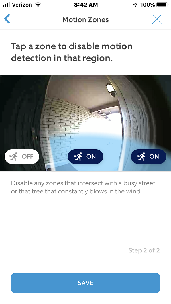 ring video doorbell 2 motion zones