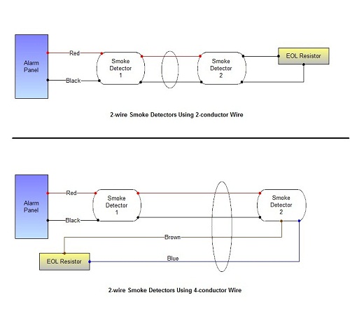 Smoke alarm circuit diagram 2-wire smoke detectors