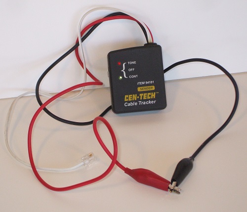 Testing the tone generator battery using the continuity tester