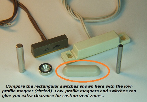 Hardwire contacts with low-profile magnet