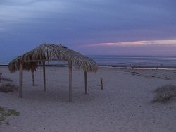 Mexico beach at dusk