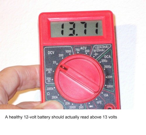 Security alarm battery voltage