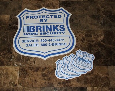 Brinks Home Security Sign and Stickers