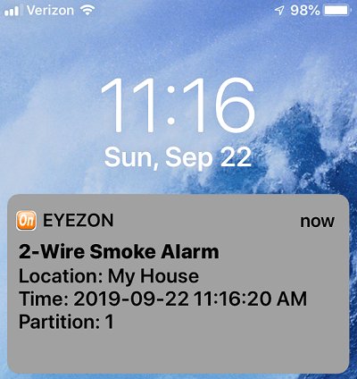 Screenshot of EyezOn text alert