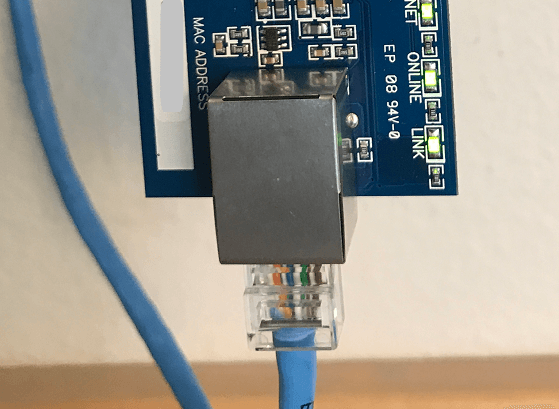 Plug in the  RJ-45 patch cord or other connection to the RJ-45 port on the EVL-4 module