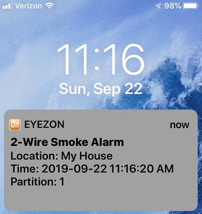 2-Wire Smoke Detector Fire Zone Text Alert