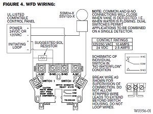 Waterflow wiring diagram from System Sensor
