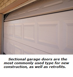 Sectional or roll-up garage door