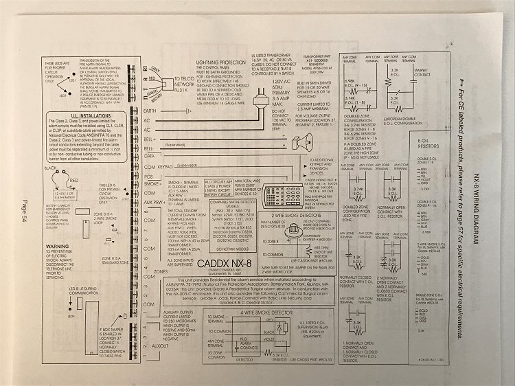 GE Home Security Systems - GE Caddx NX-8 Wiring Diagram