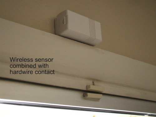 Wireless sensor combined with a hardwire contact