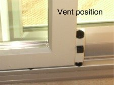 Foot bolt in vent position