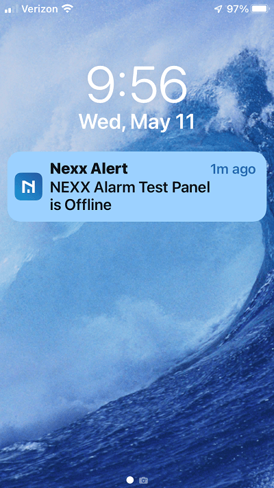 Nexx Offline Notice on iPhone
