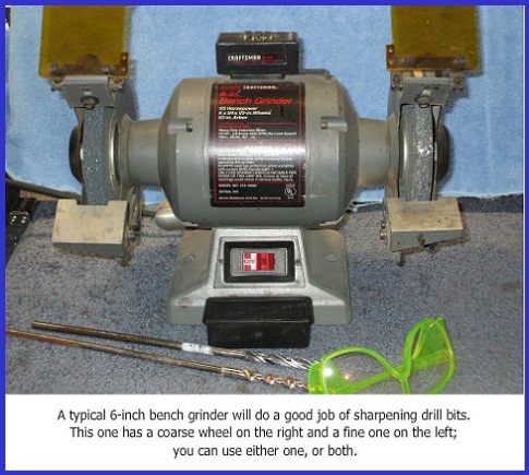 Bench grinder can be used to sharpen drill bits