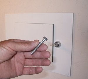 Lag screws used to install safe