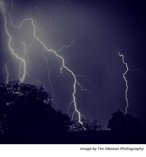 Lightning strike over Chandler, AZ