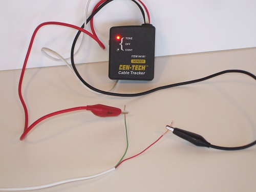 Tone generator connected to target wire